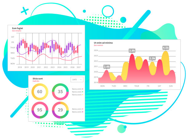 市场图。图形信息可视化和分析。统计指标和数据图片下载