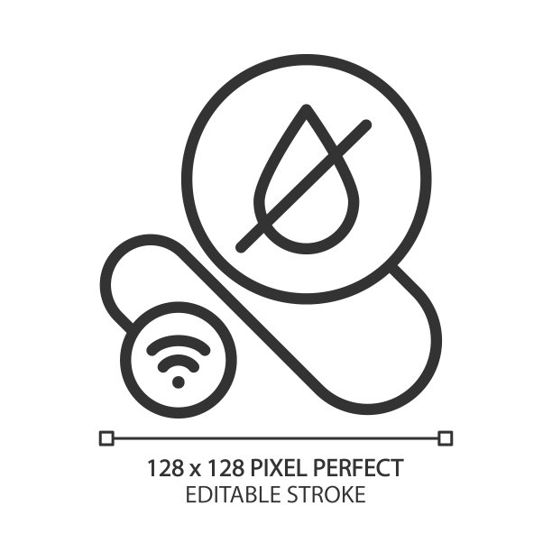 智能检漏仪像素完美线性图标图片下载