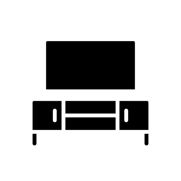 电视台架黑色字形图标图片下载