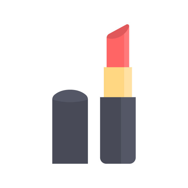 带盖子的红色口红。化妆美容。矢量图图片下载