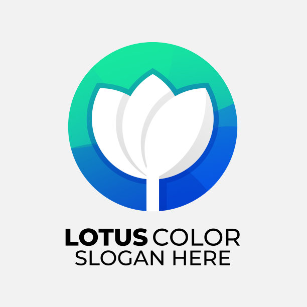 莲花色矢量渐变颜色模板图标图片下载