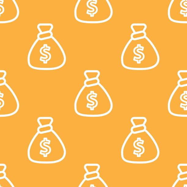 钱袋与美元符号无缝模式。图片下载