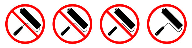 滚轮刷禁止标志。禁止绘画。红色禁酒标志图片下载