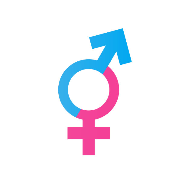 白色背景上的女性和男性性别图标。矢量图图片下载