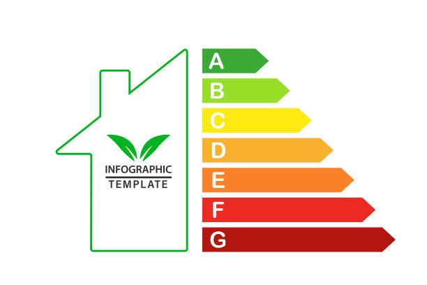 信息图表模板，房屋能源效率量表。矢量图图片下载