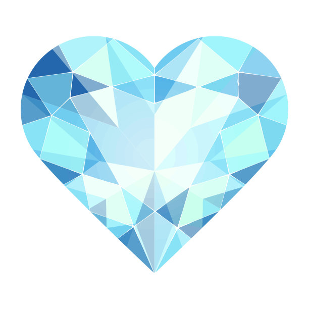 心形明亮切割浅蓝色珠宝插图图片下载
