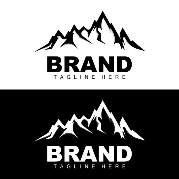 山标志，矢量爬山，冒险，设计为攀登，攀登设备，和品牌与山标志图片下载