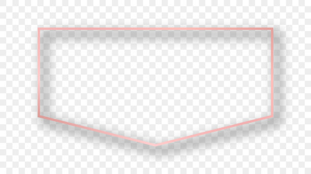 玫瑰金发光框架与阴影图片下载