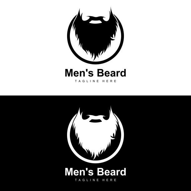 胡子标志，矢量理发店，设计为男性外观，理发师，头发，时尚图片下载