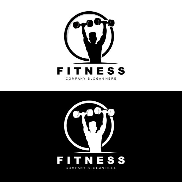 健身房标志，健身标志矢量，适合健身的设计，运动设备，身体健康，身体补充产品品牌图片下载