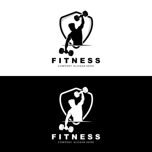 健身房标志，健身标志矢量，适合健身的设计，运动设备，身体健康，身体补充产品品牌图片下载