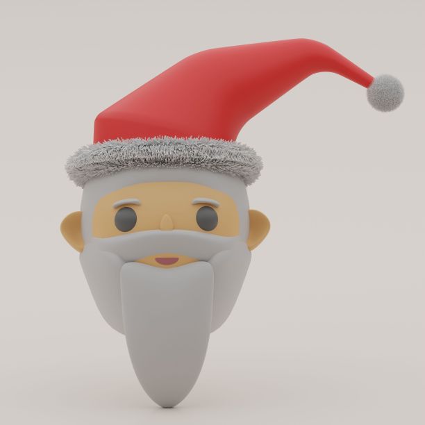圣诞老人头部的3D渲染图片下载