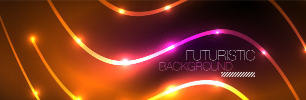 闪亮的霓虹灯暗抽象背景与图片下载