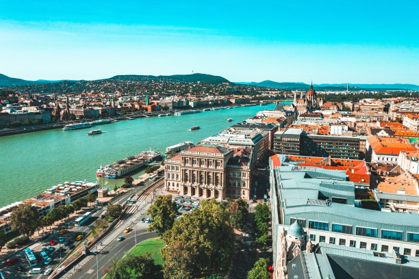 多瑙河俯瞰布达佩斯图片下载