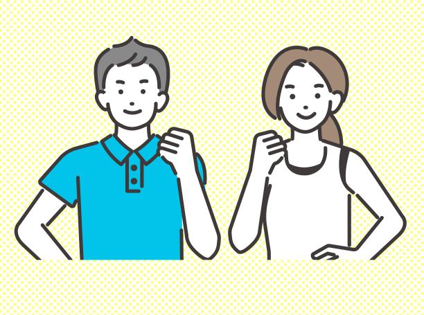 矢量插图材料的健身房教练和教练工作在健身房/饮食/肌肉训练/个人训练图片下载