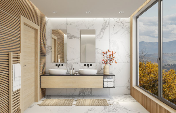 现代简约的斯堪的纳维亚浴室图片下载