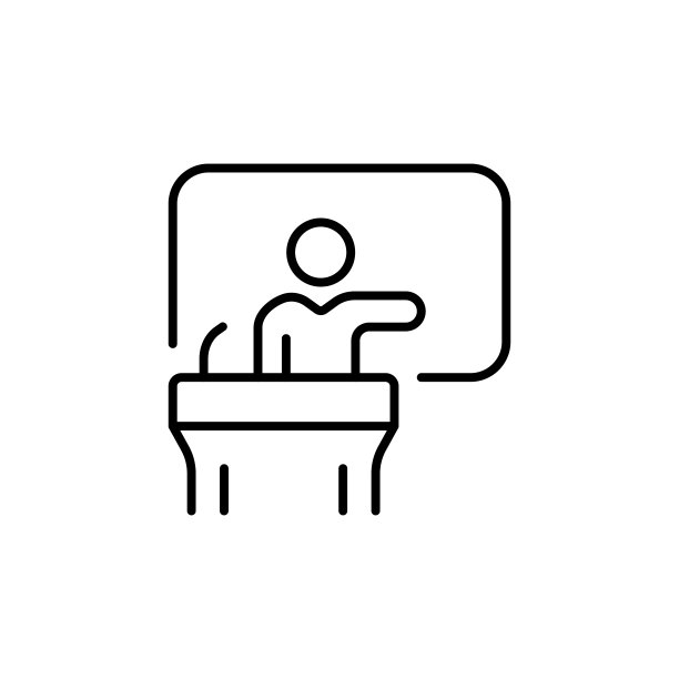 男人说话线图标。推理、讨论、会议、团队合作、创新、员工、人。通信的概念。矢量黑线图标在白色背景图片下载