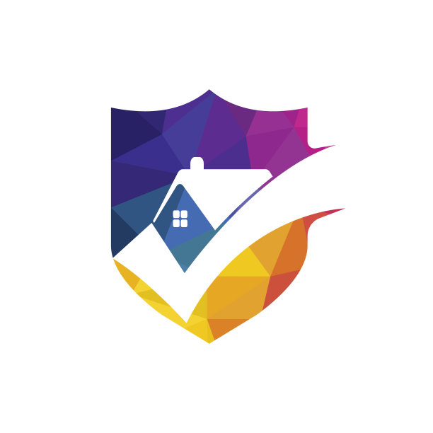 检查家矢量符号设计模板。象征房地产业务。图片下载