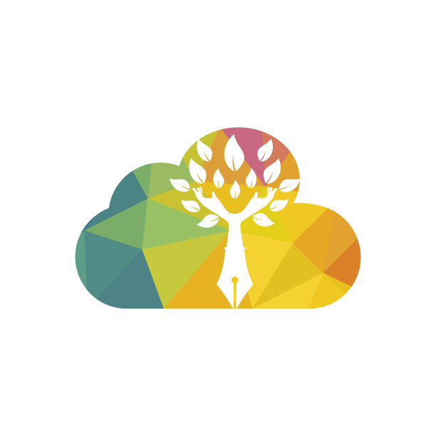 教育或出版标志设计概念。人手和带有钢笔图标的设计。图片下载