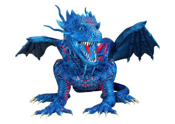 3D渲染童话故事龙白面图片下载