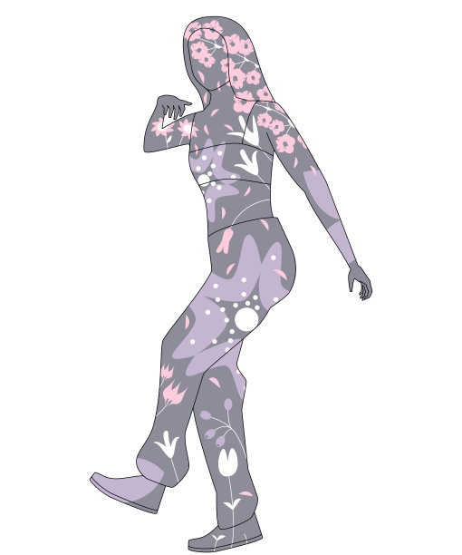 矢量女孩在画笔和线条风格。可编辑的图片图片下载