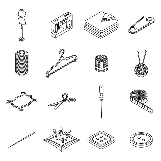 服装修复图标设置等距风格图片下载