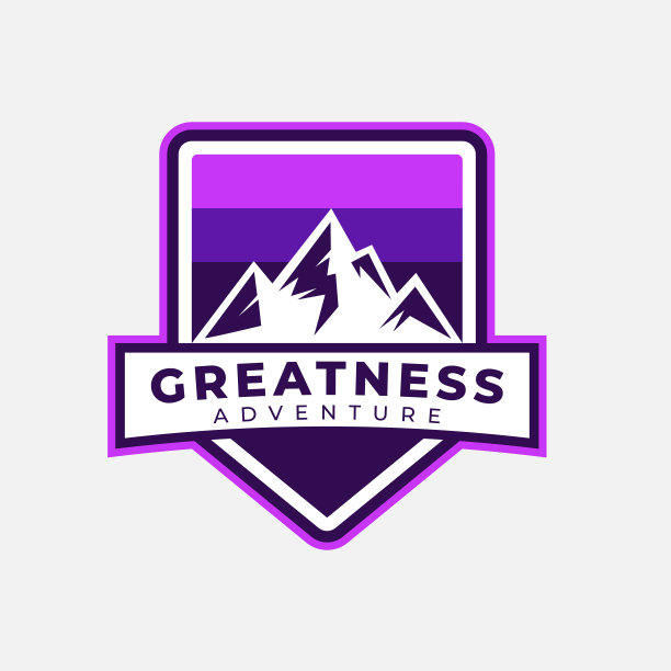 复古山标志设计矢量符号模板图片下载