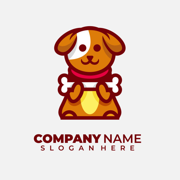 可爱的狗插图设计矢量模板图片下载