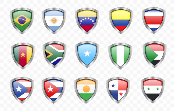 矢量标志在金属盾牌框架银钢金属三维图标标志设计图片下载