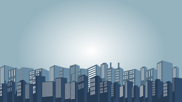 城市中心和周围高楼的夜景图片下载