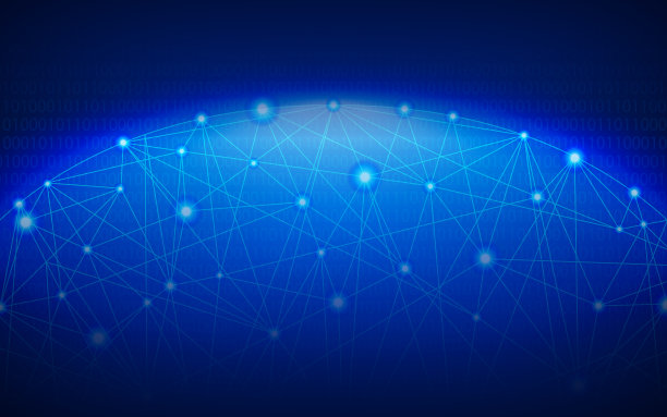 未来网络全息霓虹灯线。技术网格背景。数字技术、5G、网络、全球连接、通信、物联网的概念。为创意设计叠加前景。图片下载