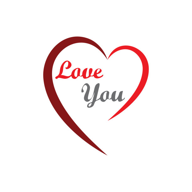 心形标志模板矢量图片下载