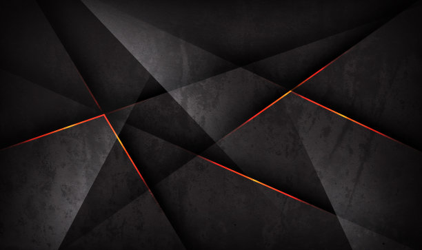 三维黑色粗糙的grunge技术抽象背景重叠层在黑暗空间与橙色线条效果装饰。现代图形设计元素镂空风格的概念旗帜，传单，卡片或小册子封面图片下载