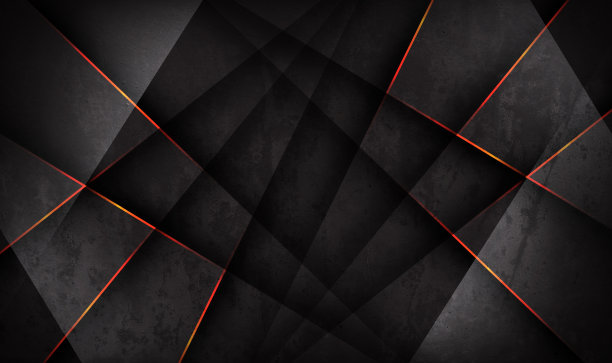 三维黑色粗糙的grunge技术抽象背景重叠层在黑暗空间与橙色线条效果装饰。现代图形设计元素镂空风格的概念旗帜，传单，卡片或小册子封面图片下载