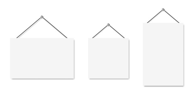 一组空白横幅。纸艺术矢量背景。图片下载