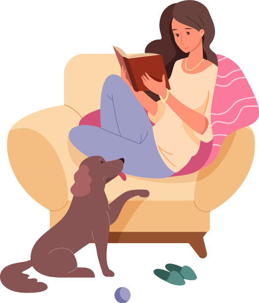 女书迷在家读有趣的小说书图片下载