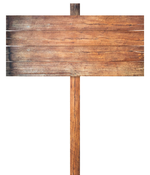 旧的木制标志孤立在白色背景上图片下载