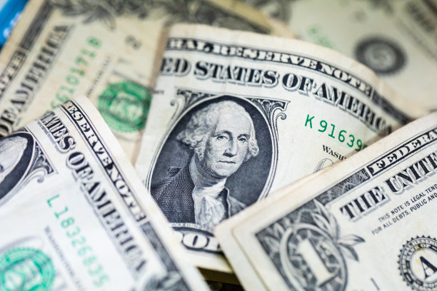 一美元钞票的特写照片。美国经济和金融。图片下载