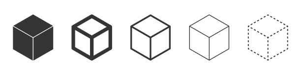 立方体矢量图标。黑色方块图标。图片下载