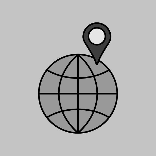 带图钉的地球矢量图标，导航标志图片下载