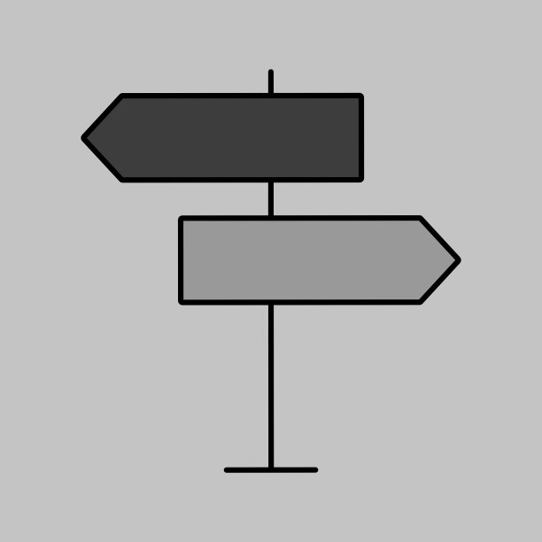 路标矢量灰度图标。导航信号图片下载