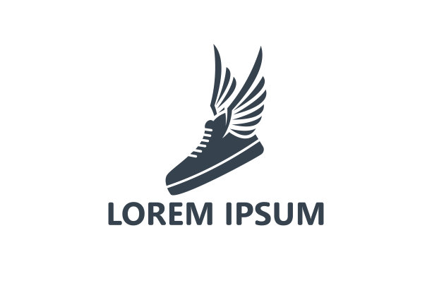 翼鞋标志模板设计矢量图片下载