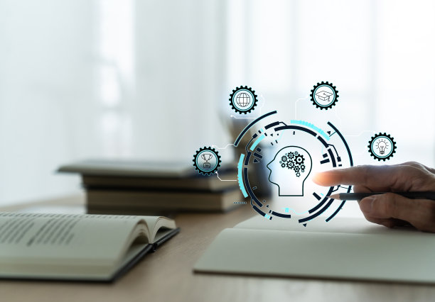 学生阅读或撰写书籍或教科书。成功的教育理念，学习和学习。商务人员技能培训课程。知识与认知概念图片下载