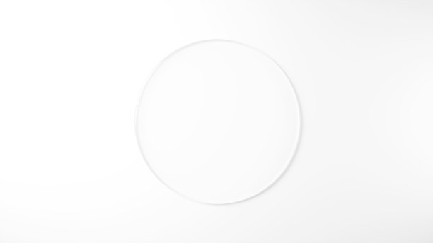 3 d演示。图像与圆形玻璃在白色背景。顶视图。(水平)图片下载