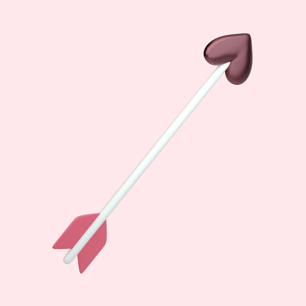 带心形图标的3d箭头。图片下载