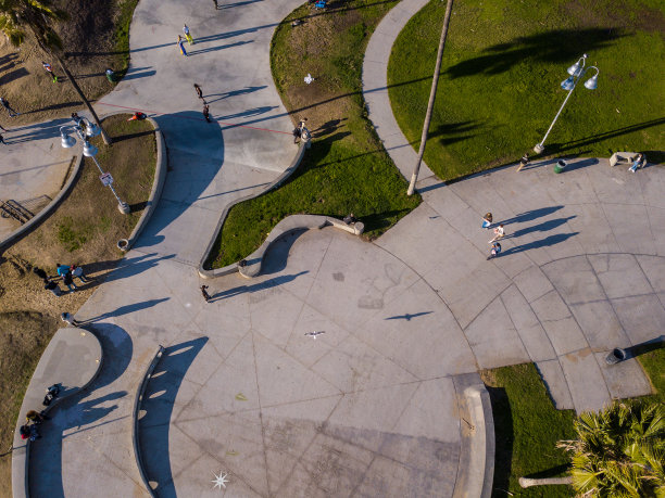 威尼斯海滩鸟瞰图图片下载
