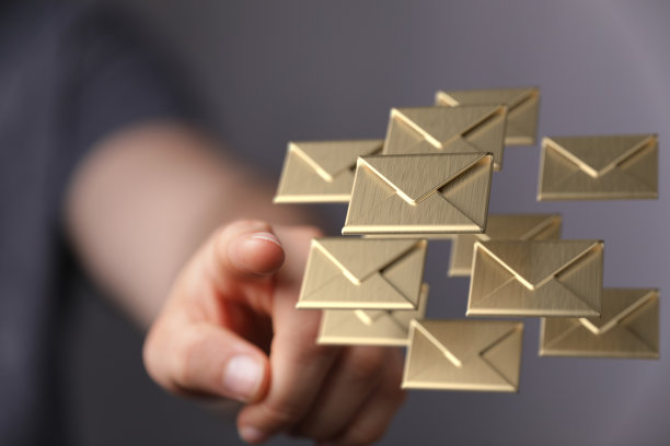 电子邮件技术的三维渲染图标符号图片下载