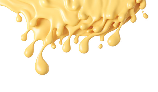 融化的奶酪或黄油奶油孤立在白色背景与剪辑路径，3d渲染。图片下载