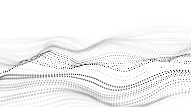 摘要技术波粒子。大数据可视化。背景与运动点。人工智能。3 d渲染。图片下载