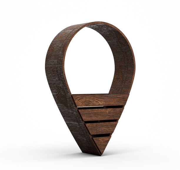 木制指针孤立在白色背景3d插图图片下载